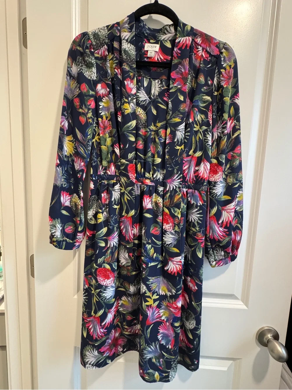J. Crew Navy Tropical Dress